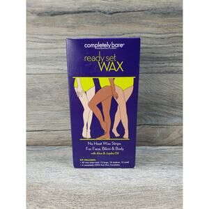Completely Bare Ready Set Wax Strips No Heat Hair Removal 2Pack